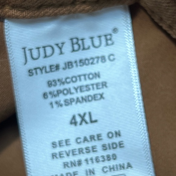 Judy Blue Tummy Control Brown Garment Dyed Bermuda Shorts Womens size 4XL - Picture 7 of 7